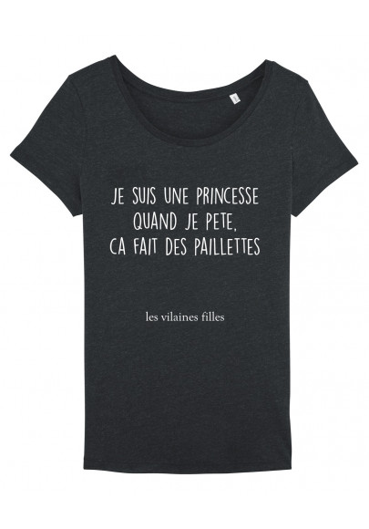 Tee-shirt col rond Je suis une princesse