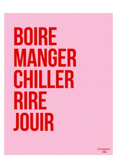 Affiche Boire manger Rose et rouge