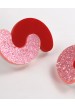 Boucles d'oreilles Kelly rose et rouge à paillettes