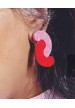 Boucles d'oreilles Kelly rose et rouge à paillettes