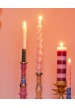 Bougies torsadées led rose clair pack de 2 marque rice