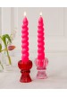 Bougies torsadées rose fluo pack de 2 marque rex london