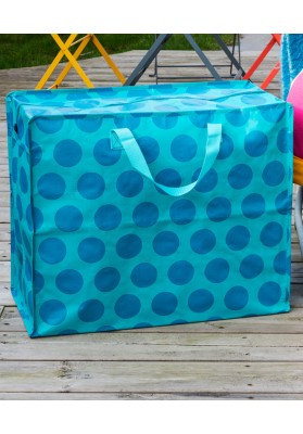 Sac de rangement gros pois bleu et vert