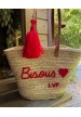 Panier Bisous coloris rouge