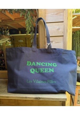 Sac XXL en coton Weekend entre copines coloris Gris marque les vilaines filles