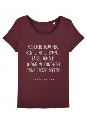 Tee-shirt col rond Recherche beau mec bio