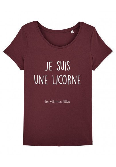 Tee-shirt col rond Je suis une licorne