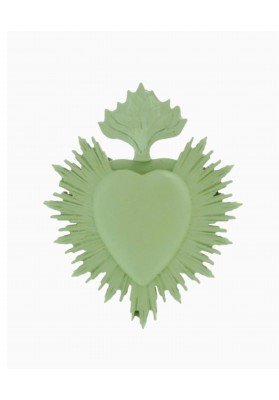 Petit Ex voto vert sauge coeur