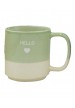 Mug grès Hello coloris matcha