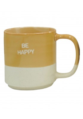 Mug grès Be happy coloris Safran