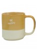Mug grès Be happy coloris Safran