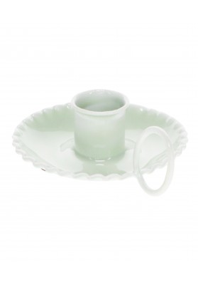 Bougeoir chandelier en email gris