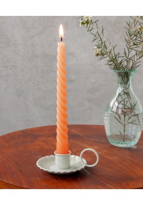 Bougeoir chandelier en email gris