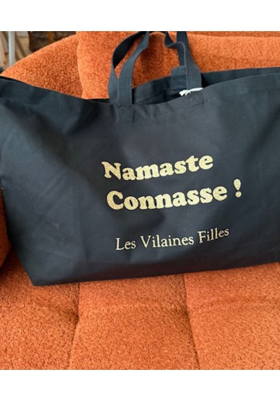 Sac XXL en coton Namaste Connasse coloris noir marque les vilaines filles