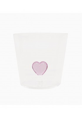 Gobelet en verre 3D coeur rose