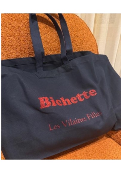 Sac XXL en coton Bichette coloris Bleu marine marque les vilaines filles