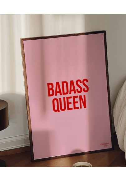 Affiche Badass Queen Rose et rouge