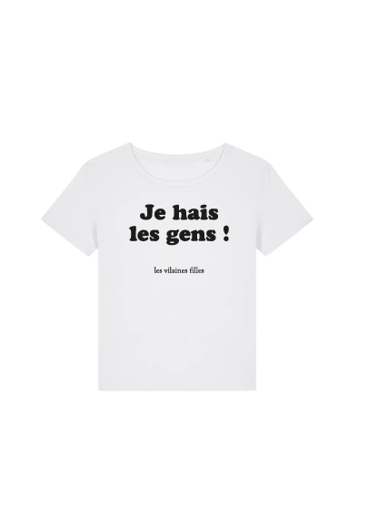Tee-shirt col rond Je Hais les gens bio