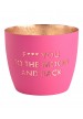 Photophore en métal rose fluo F*** you to the moon and back