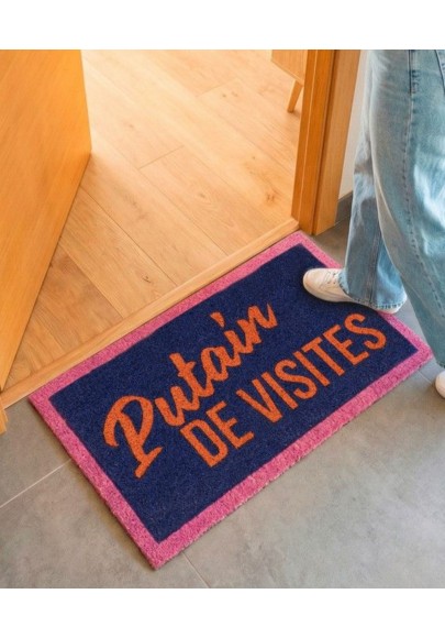 Paillasson P**** de visites Bleu et rose