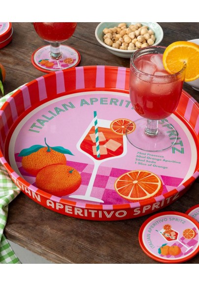 Plateau en métal aperitivo Spritz