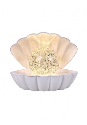 Lampe coquillage à paillettes Coloris blanc