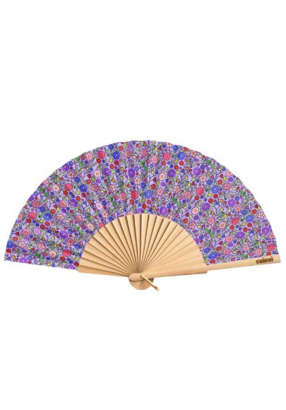 Eventail Fleurs mauves