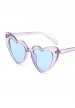 Lunettes de soleil coeur eighties Bleu translucides