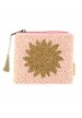 Pochette en perles de verre Soleil rose