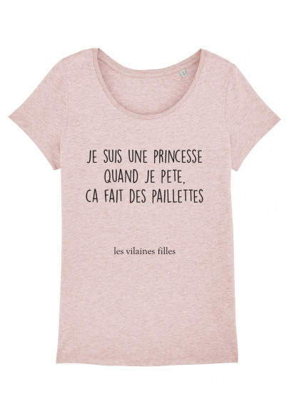 Tee-shirt col rond Je suis une princesse
