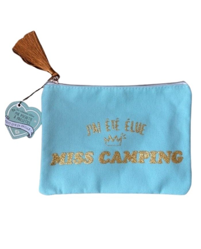 Pochette Turquoise J'ai été élue miss camping marque les vilaines filles