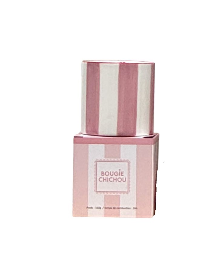 Bougie jasmin rayures roses