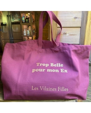 Sac XXL en coton Trop belle pour mon ex coloris Bordeaux marque les vilaines filles