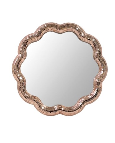 Miroir disco rond rose gold