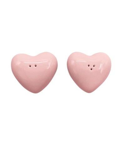Set de sel et poivre coeur rose