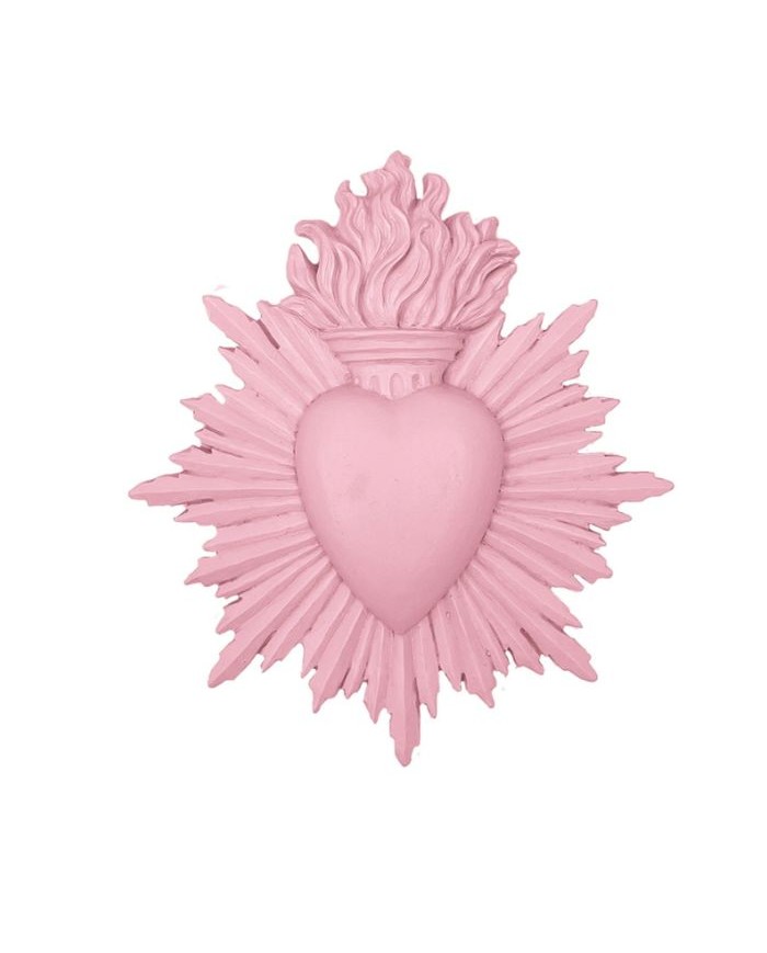 Ex voto rose coeur et flamme GM