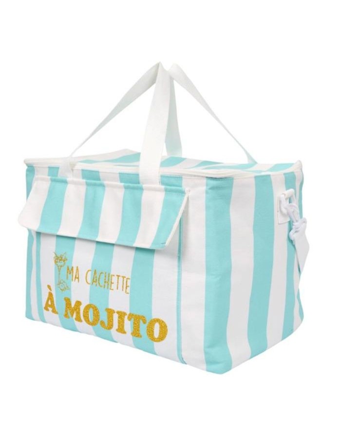 Glacière bleu rayé  Ma cachette à mojito marque les vilaines filles