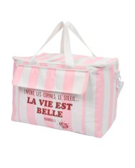 Lunch bag rose rayé  La vie est belle marque les vilaines filles