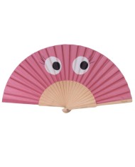 Eventail rose avec yeux