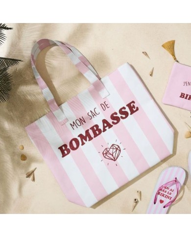 Sac rayé rose Mon sac de bombasse marque les vilaines filles