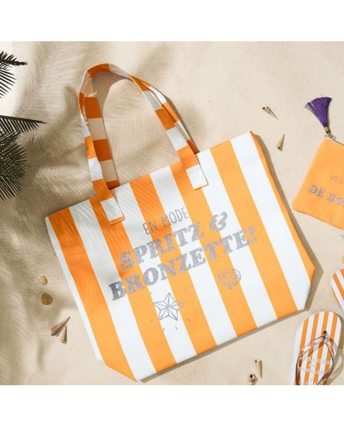 Sac rayé Orange En mode spritz et bronzette marque les vilaines filles