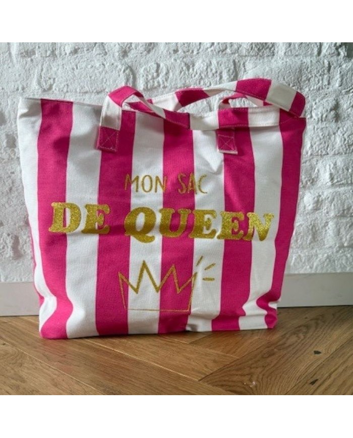 Sac rayé Fuchsia Mon sac de Queen marque les vilaines filles