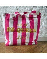 Sac rayé Fuchsia Mon sac de Queen marque les vilaines filles