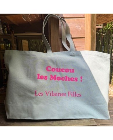 Sac XXL en coton Coucou les moches coloris Céladon marque les vilaines filles