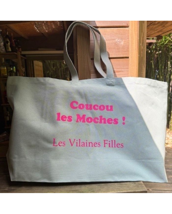 Sac XXL en coton Coucou les moches coloris Céladon marque les vilaines filles