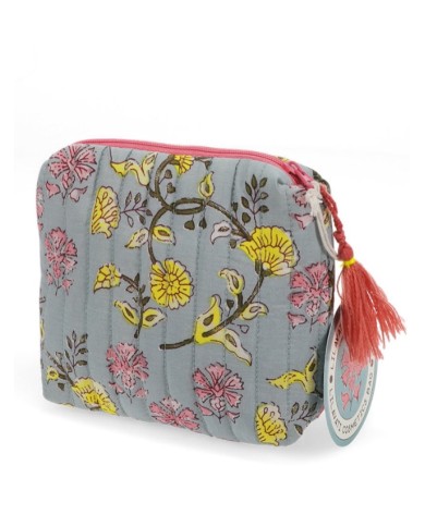 Trousse de maquillage matelassée bleu marque Rex London