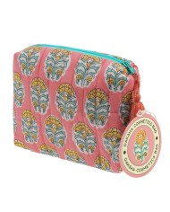 Trousse de maquillage matelassée rose marque Rex London