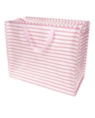 Grand sac de rangement rayures rose pastel marque Rex London