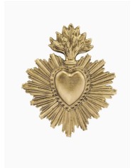Ex voto doré coeur et flamme