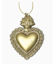 Ex voto doré coeur à suspendre